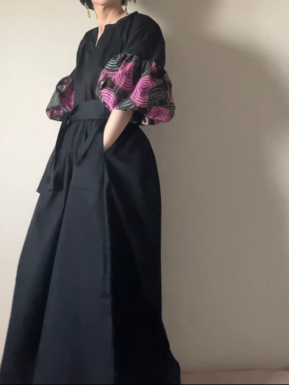 【受注生産】お袖の柄が選べるMy Dress/ボリューム袖ワンピース