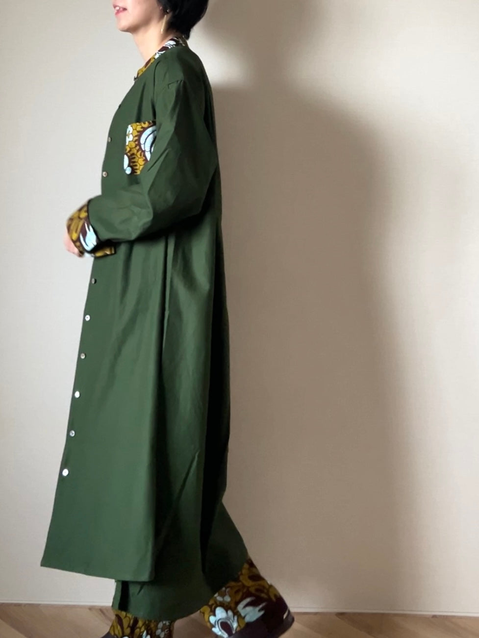 【限定特別仕様/再販ナシ】ドレスシャツコート〜ちょこっとアフリカン仕立て〜(4柄)