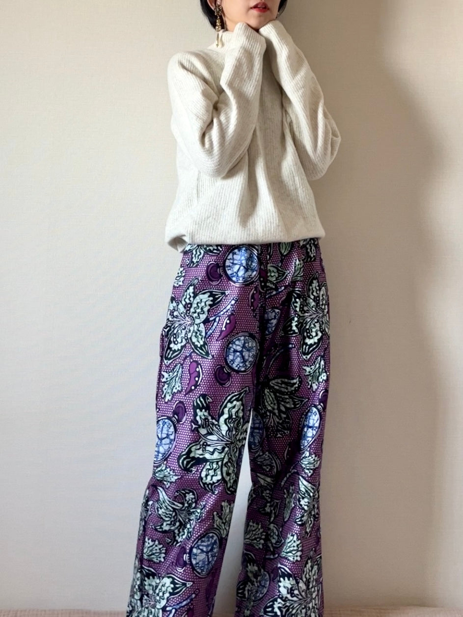 ストレートパンツ(時計柄/箔入り)