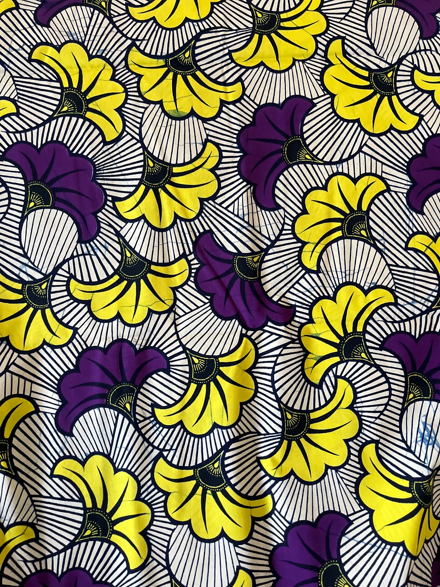 【受注生産】マリアージュ柄(紫黄)・ボリューム袖ワンピース