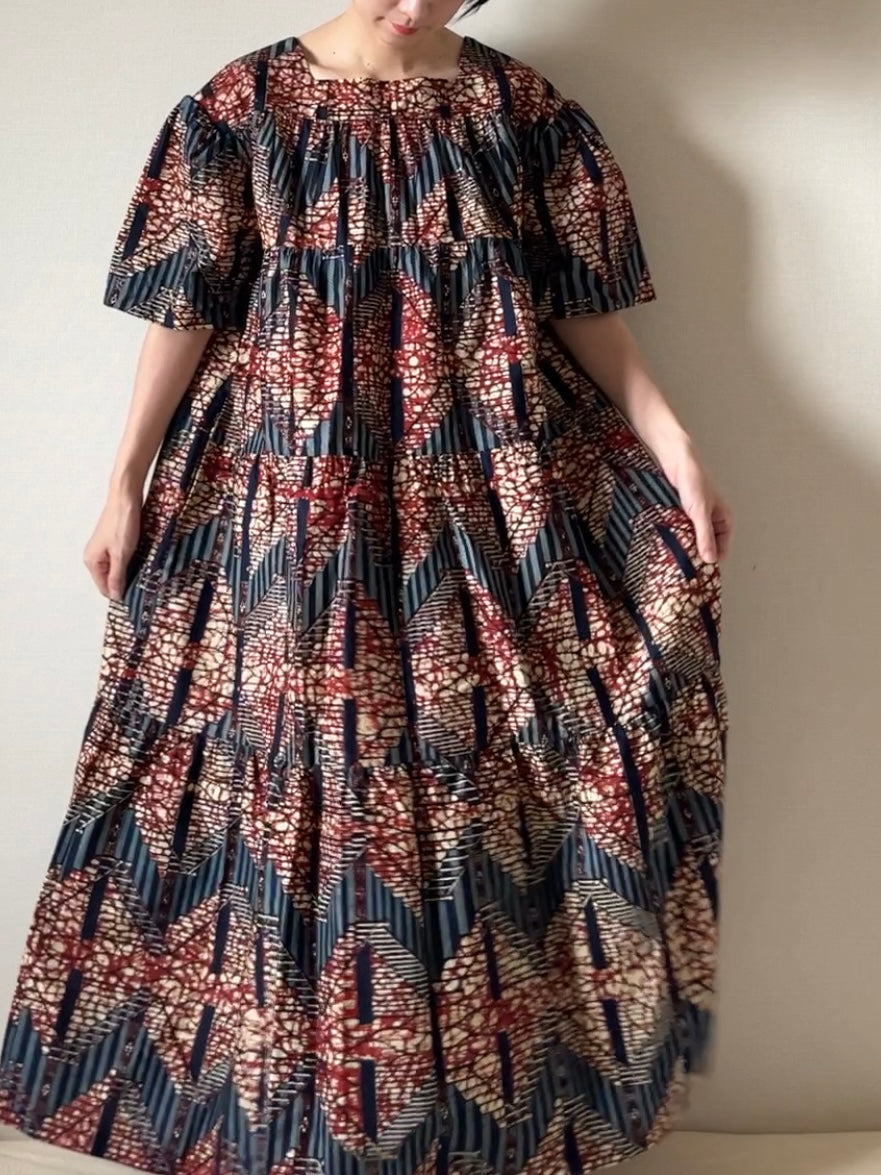 African batik dress (stair pattern)