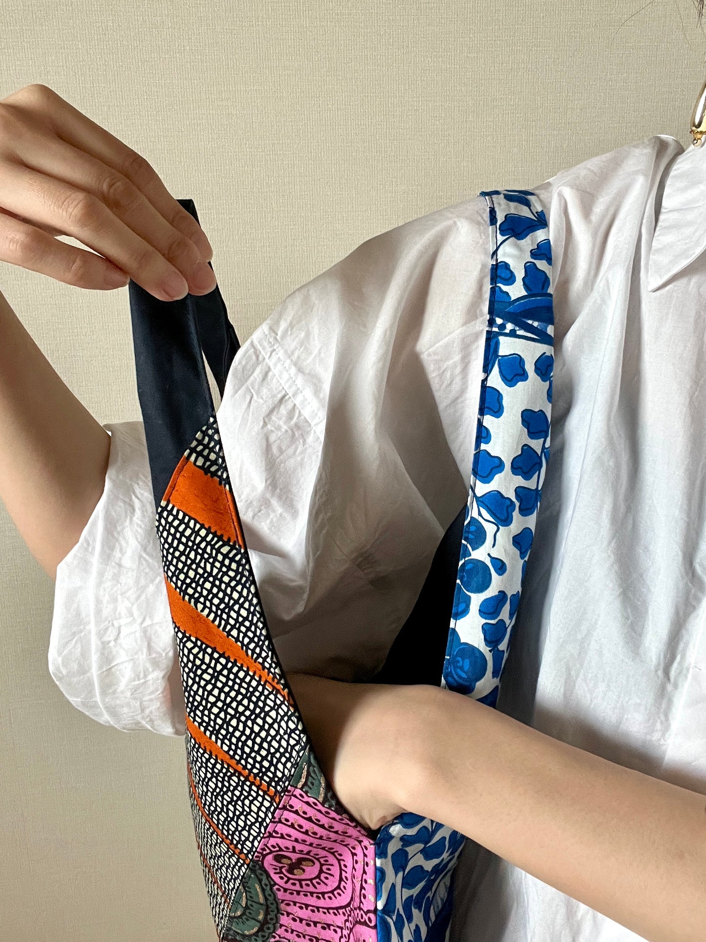 アフリカントライアングルトート(シダ柄)