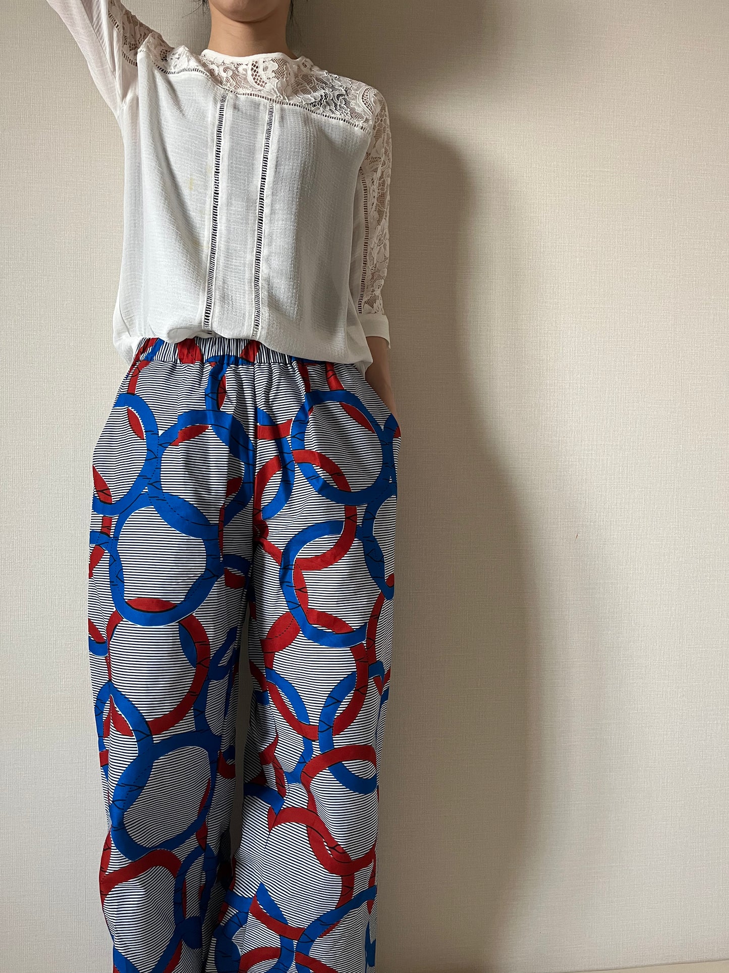 Straight pants (Olympia pattern/tricolor)