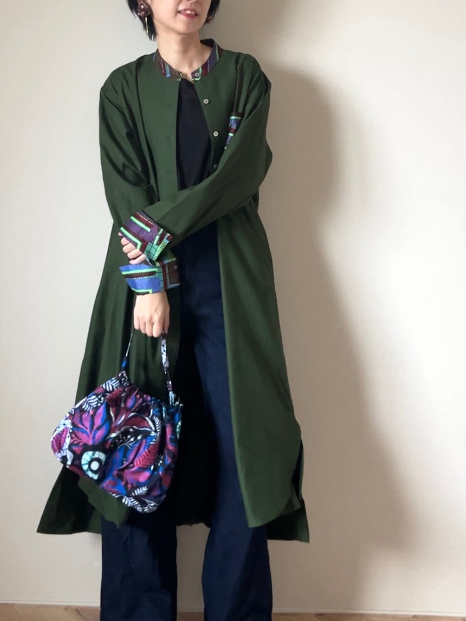 【限定特別仕様/再販ナシ】ドレスシャツコート〜ちょこっとアフリカン仕立て〜(4柄)