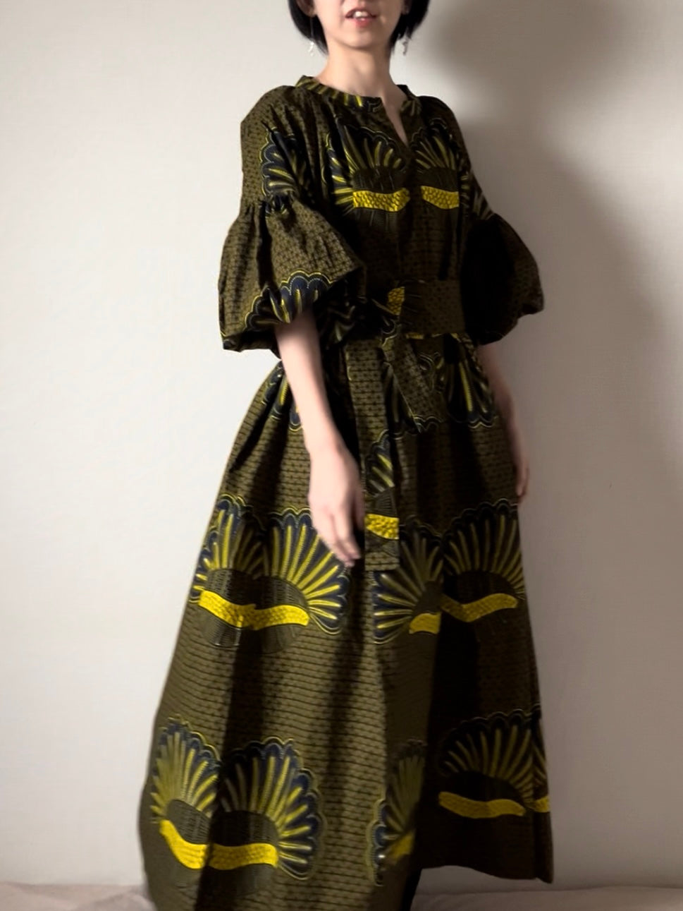 【再販/即納】ボリューム袖ワンピース(6柄)