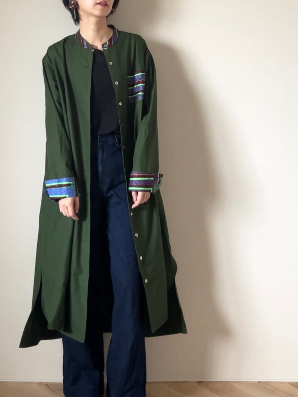 【限定特別仕様/再販ナシ】ドレスシャツコート〜ちょこっとアフリカン仕立て〜(4柄)