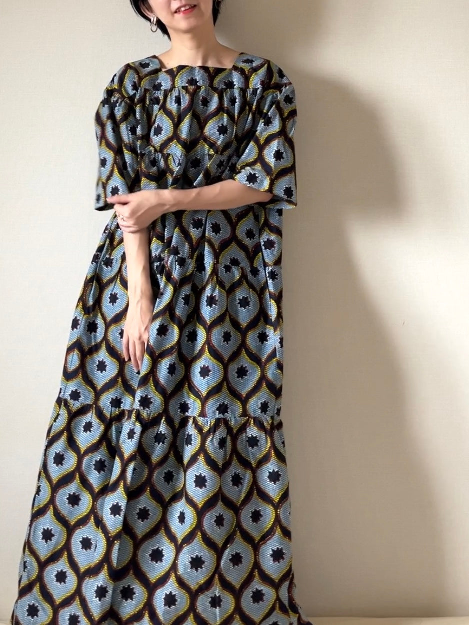 【再販/即納】バティックティアードワンピース(7柄)