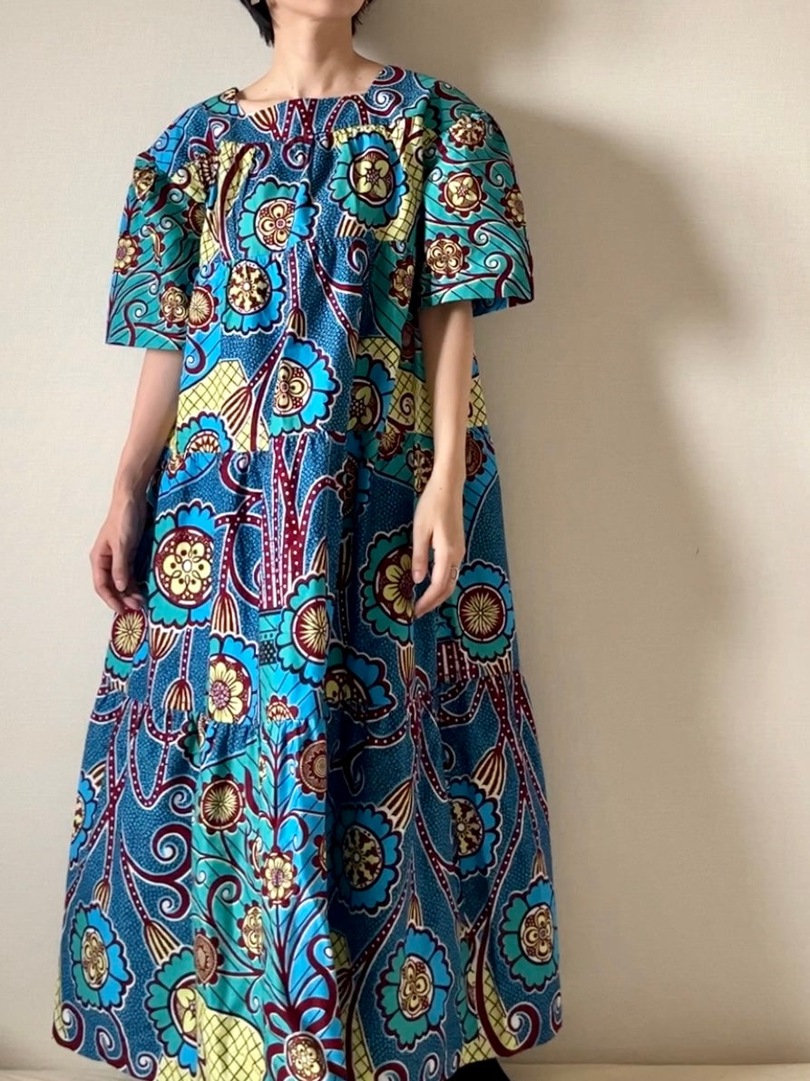 【再販/即納】バティックティアードワンピース(7柄)