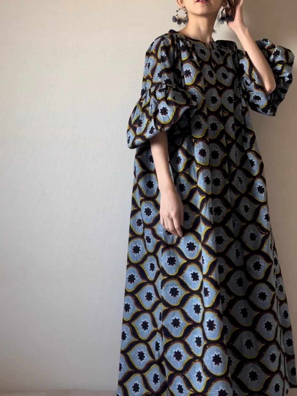 【再販/即納】ボリューム袖ワンピース(6柄)