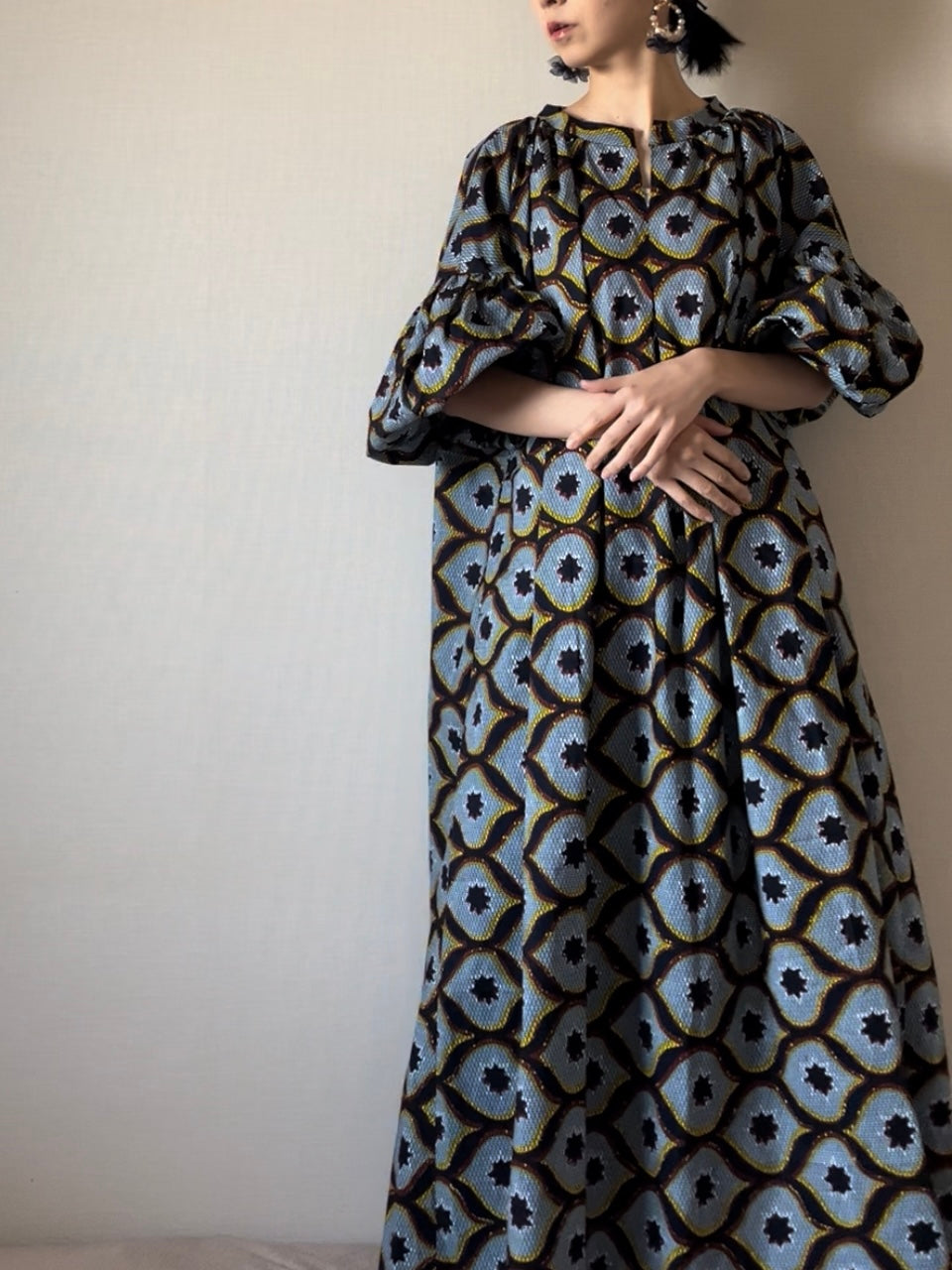 【再販/即納】ボリューム袖ワンピース(6柄)