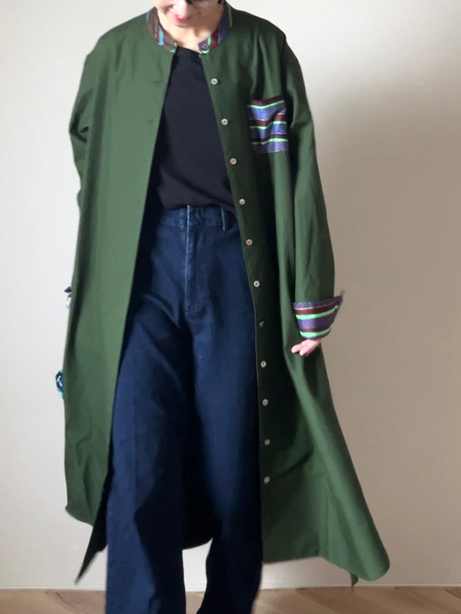【限定特別仕様/再販ナシ】ドレスシャツコート〜ちょこっとアフリカン仕立て〜(4柄)