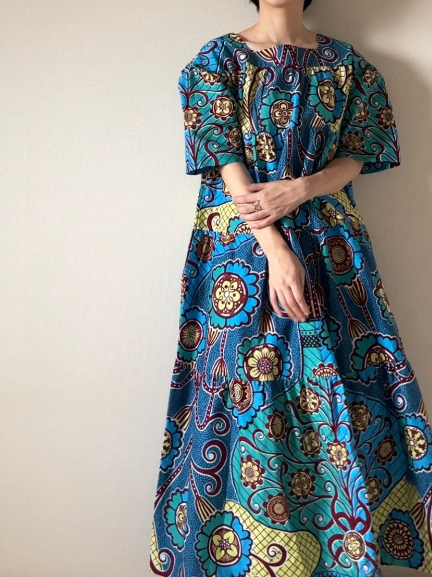 【再販/即納】バティックティアードワンピース(7柄)