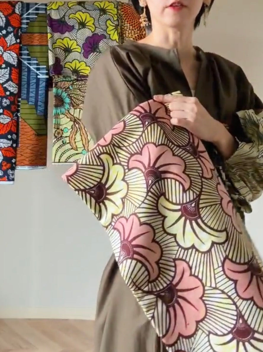 【受注】お袖の柄が選べるMy Dress/ﾎﾞﾘｭｰﾑ袖ﾜﾝﾋﾟｰｽ