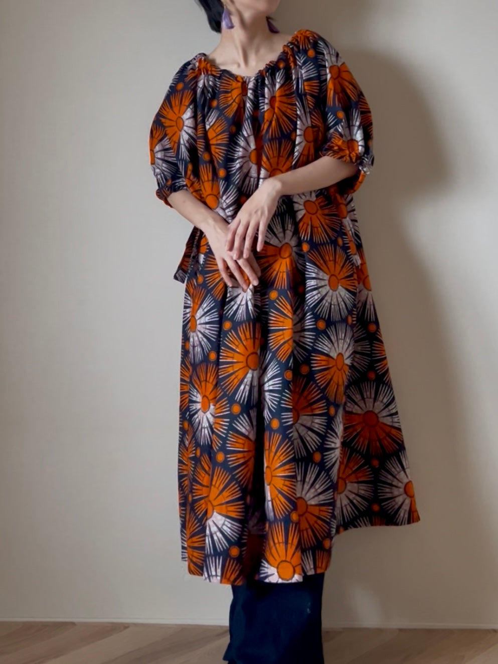 【再販/即納】キャンバスリボンワンピース(4柄)