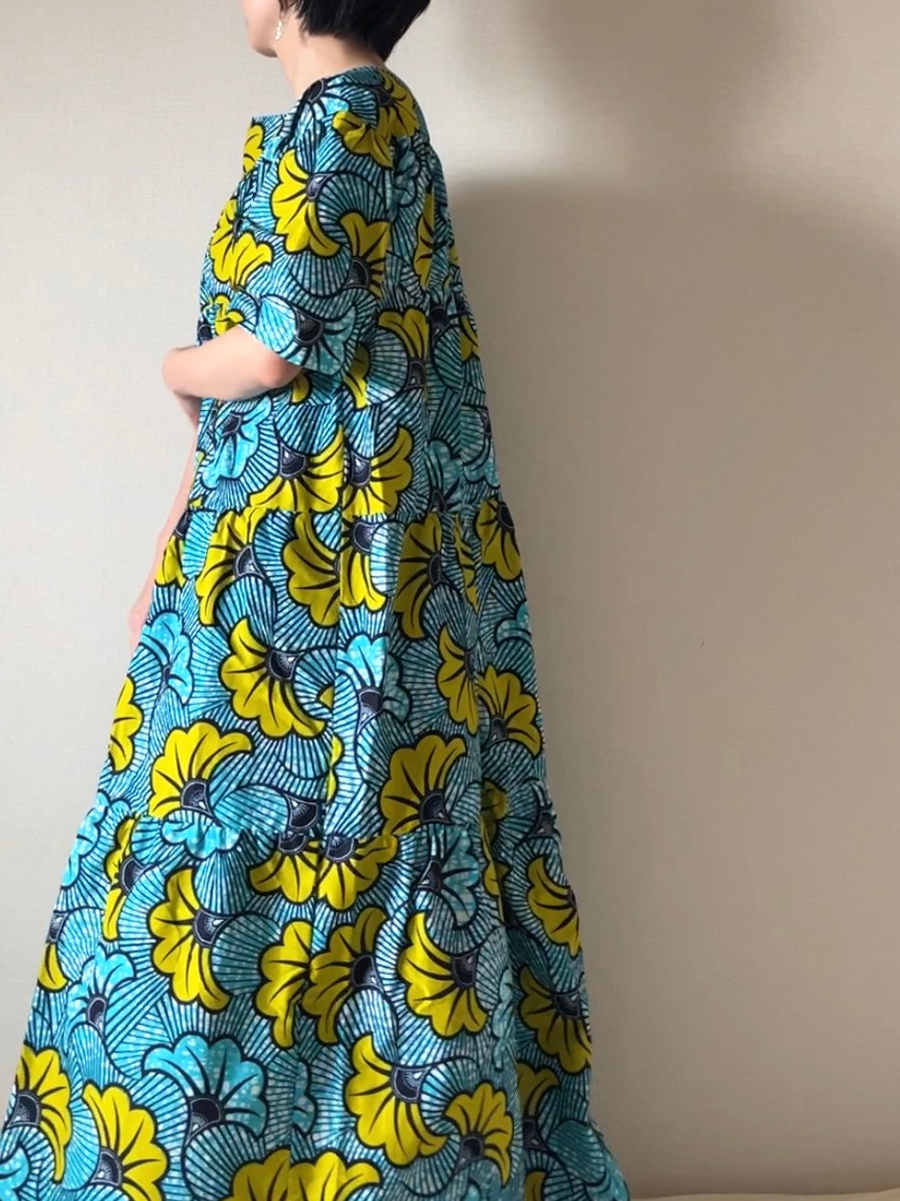 【再販/即納】バティックティアードワンピース(7柄)