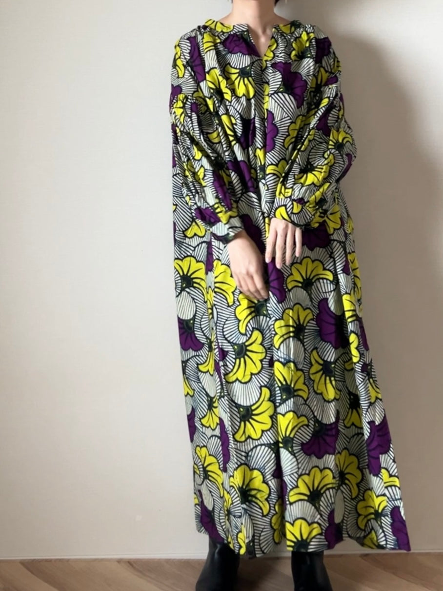 【再販/即納】ボリューム袖ワンピース(6柄)