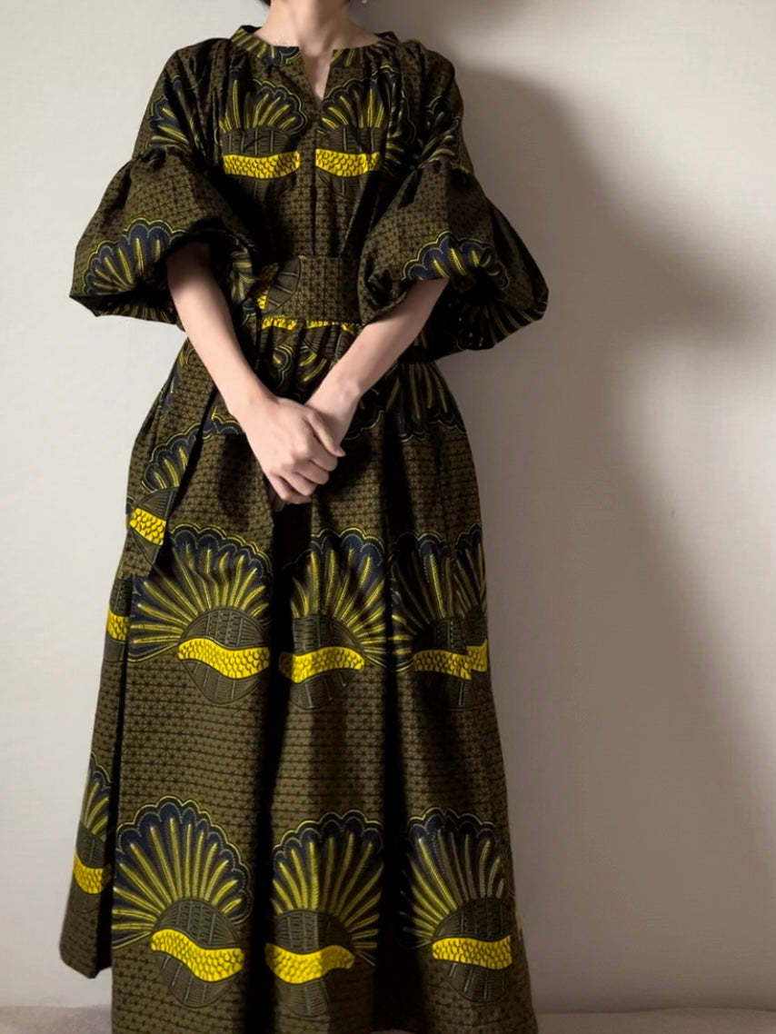 【再販/即納】ボリューム袖ワンピース(6柄)