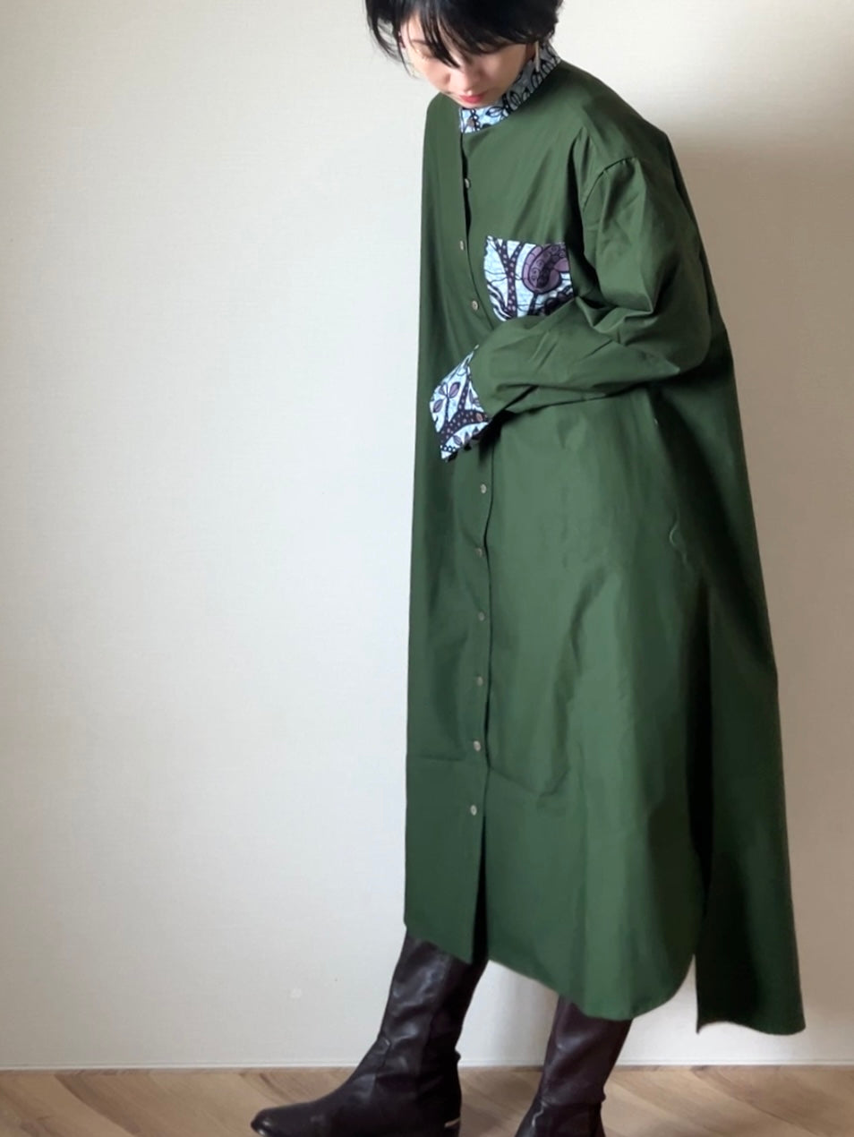 【限定特別仕様/再販ナシ】ドレスシャツコート〜ちょこっとアフリカン仕立て〜(4柄)