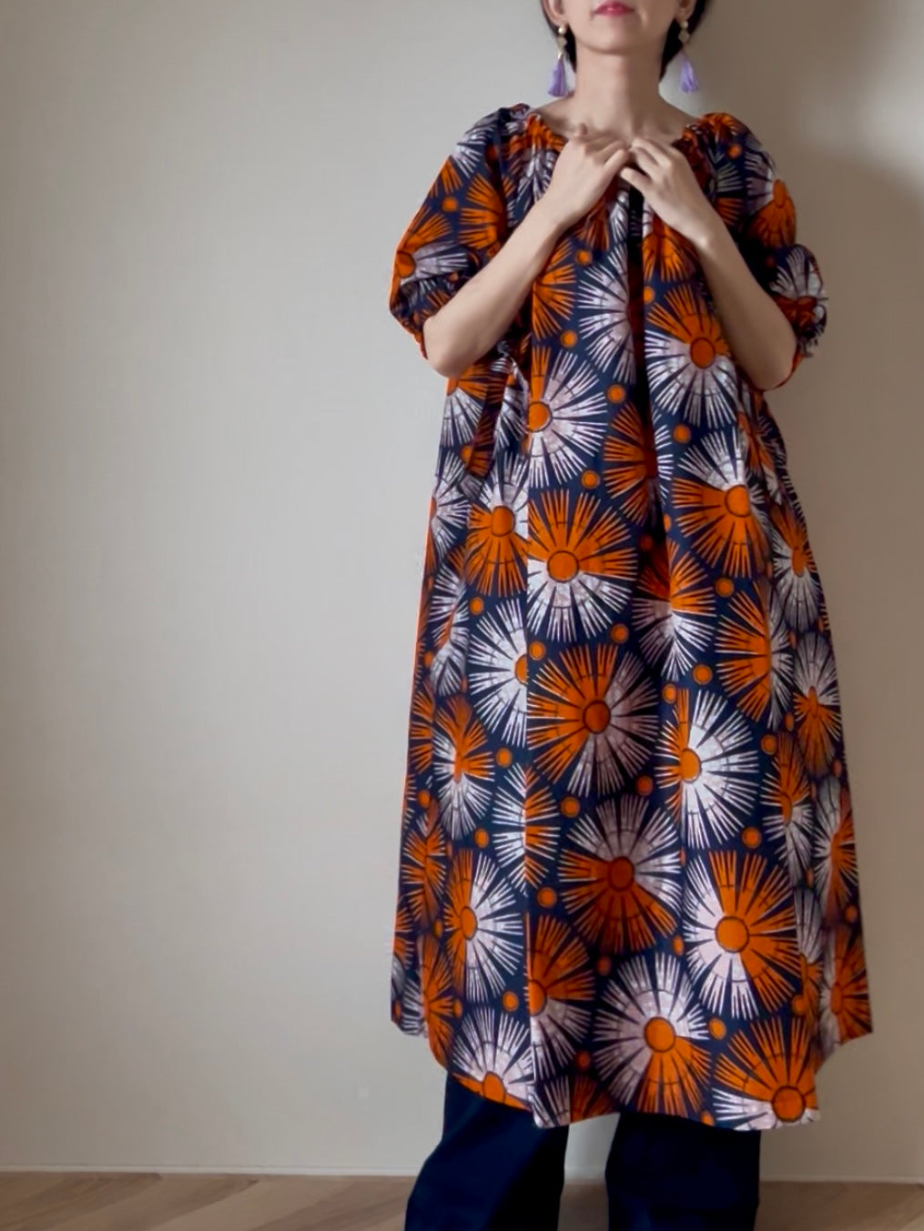 【再販/即納】キャンバスリボンワンピース(4柄)