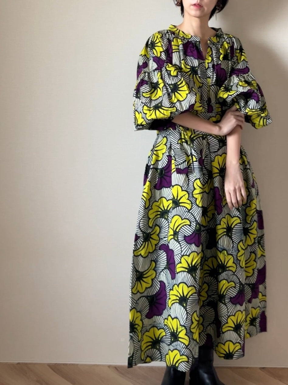 【再販/即納】ボリューム袖ワンピース(6柄)