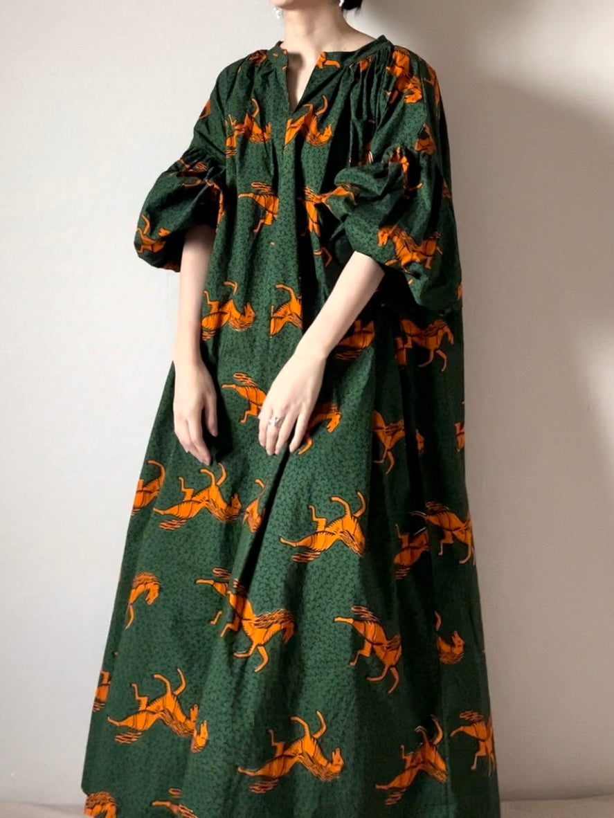 【再販/即納】ボリューム袖ワンピース(6柄)