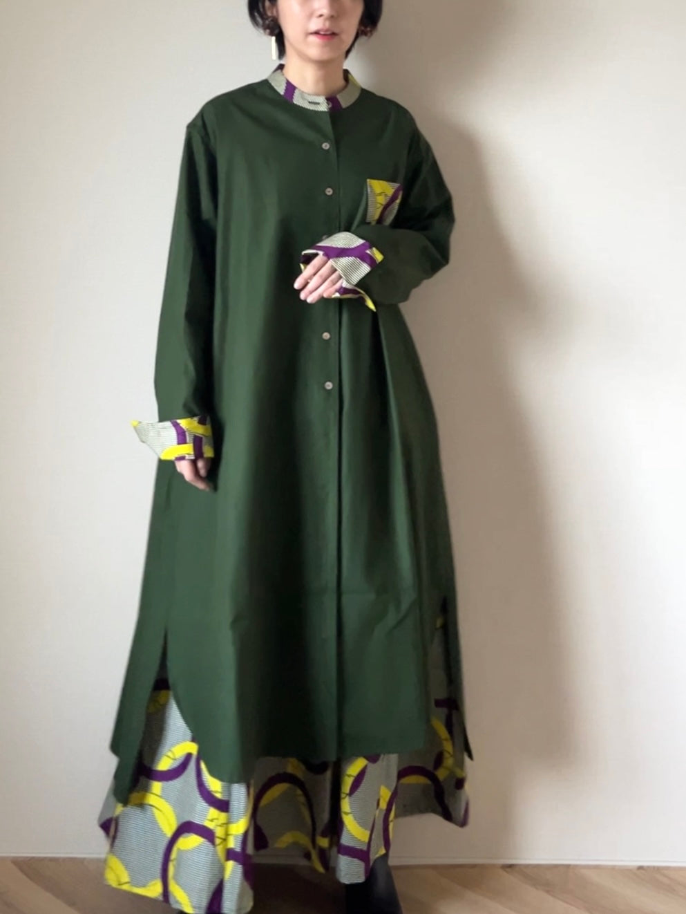 【限定特別仕様/再販ナシ】ドレスシャツコート〜ちょこっとアフリカン仕立て〜(4柄)
