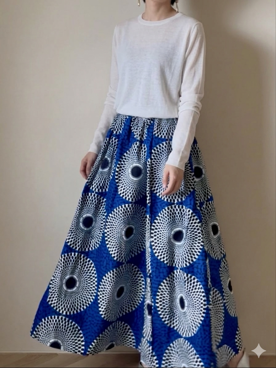 Selectable design [Made to order] Blue circle pattern