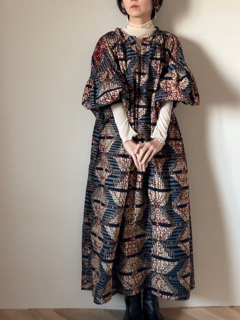 【再販/即納】ボリューム袖ワンピース(6柄)