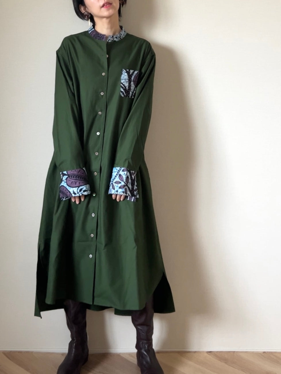 【限定特別仕様/再販ナシ】ドレスシャツコート〜ちょこっとアフリカン仕立て〜(4柄)