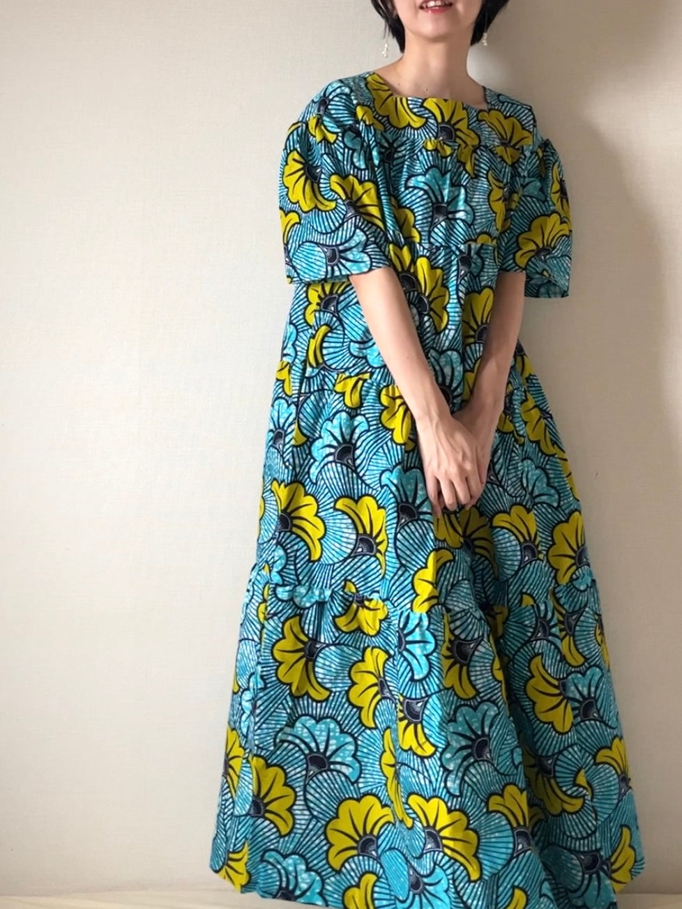 【再販/即納】バティックティアードワンピース(7柄)