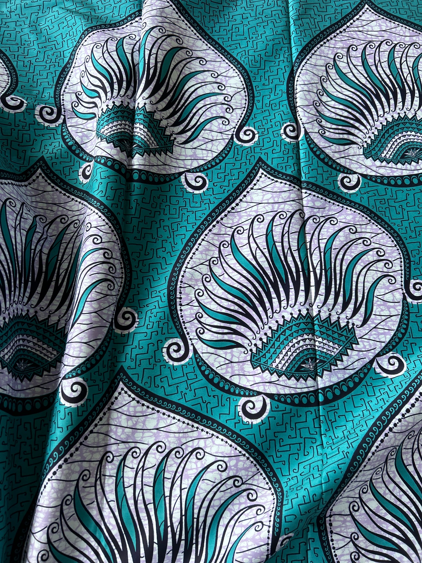 [Made to order] Plain x Batik: Volume sleeve dress