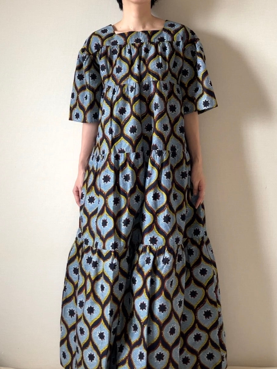 【再販/即納】バティックティアードワンピース(7柄)