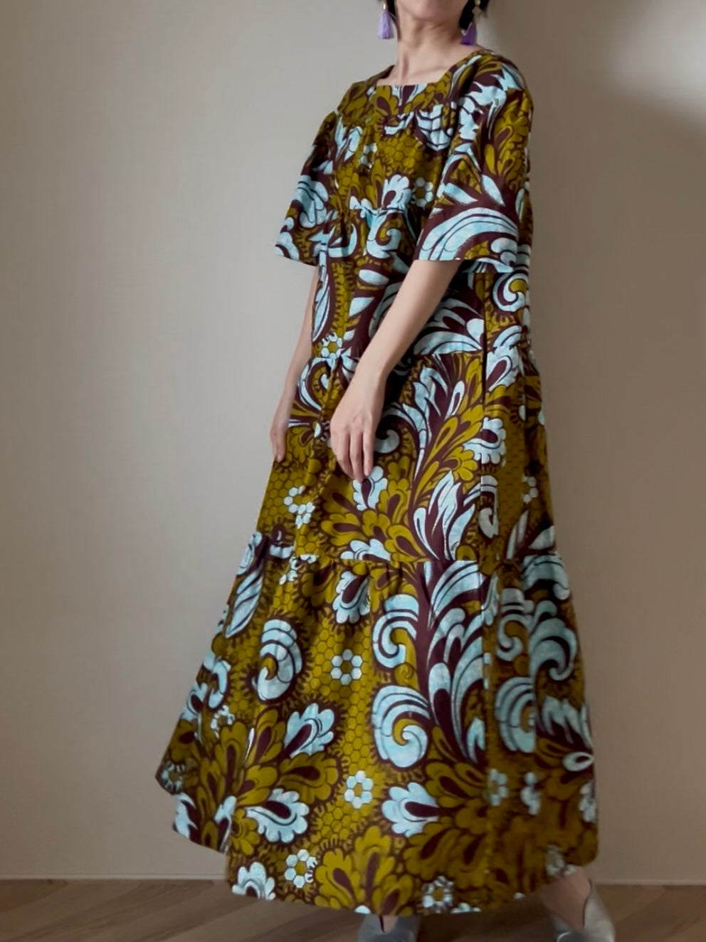 【再販/即納】バティックティアードワンピース(7柄)