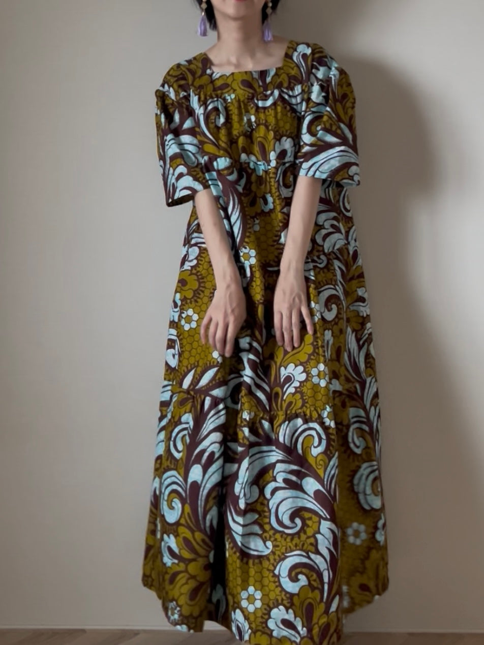 【再販/即納】バティックティアードワンピース(7柄)