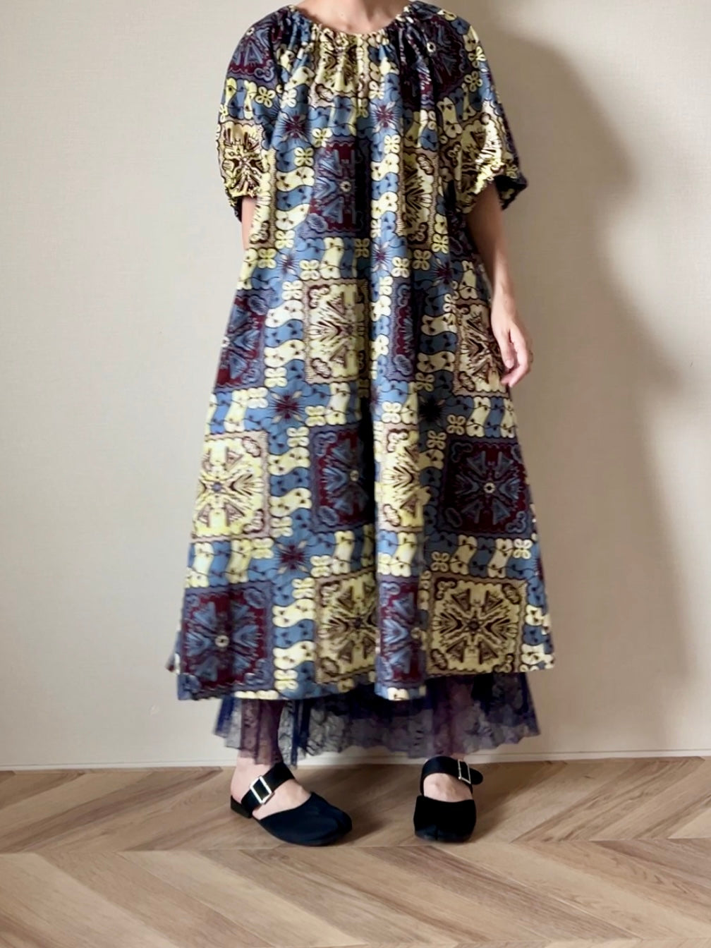 【再販/即納】キャンバスリボンワンピース(4柄)